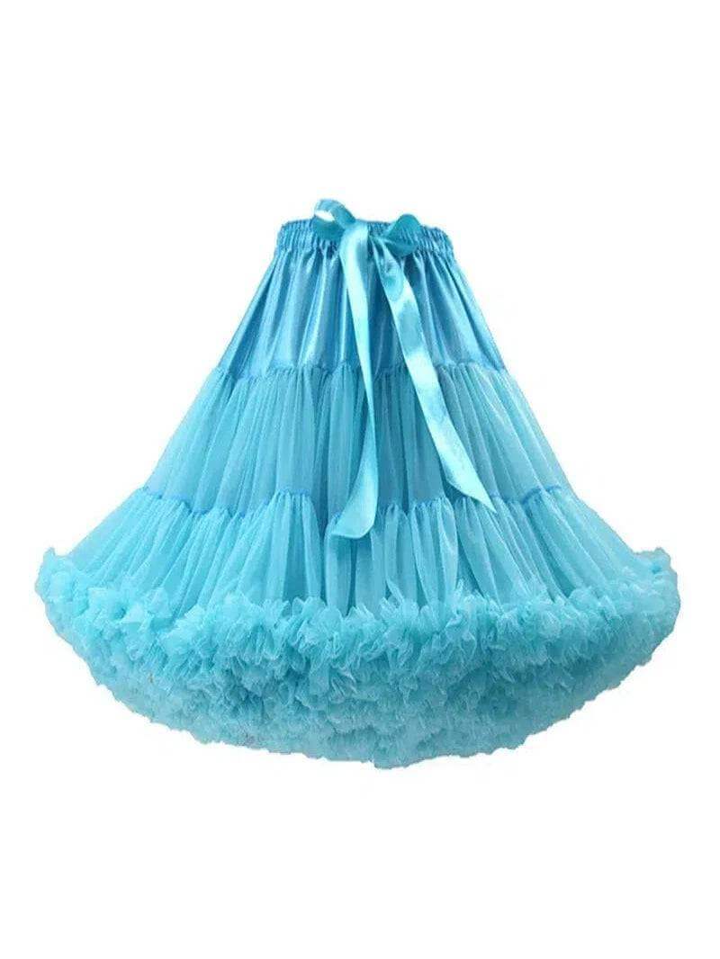 Light blue fluffy skirt best sale