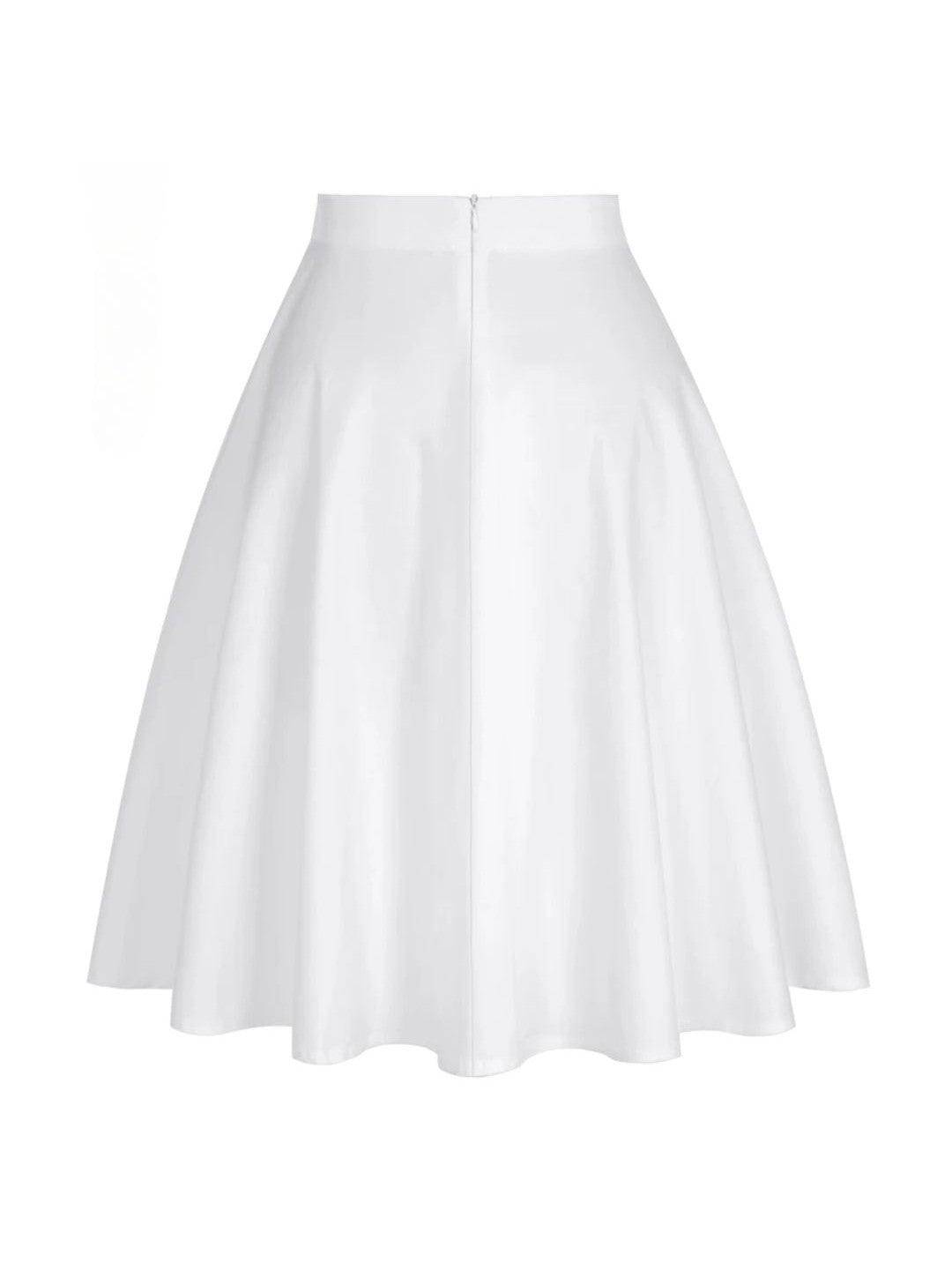 White Flared Skirt Poison Arrow Retro