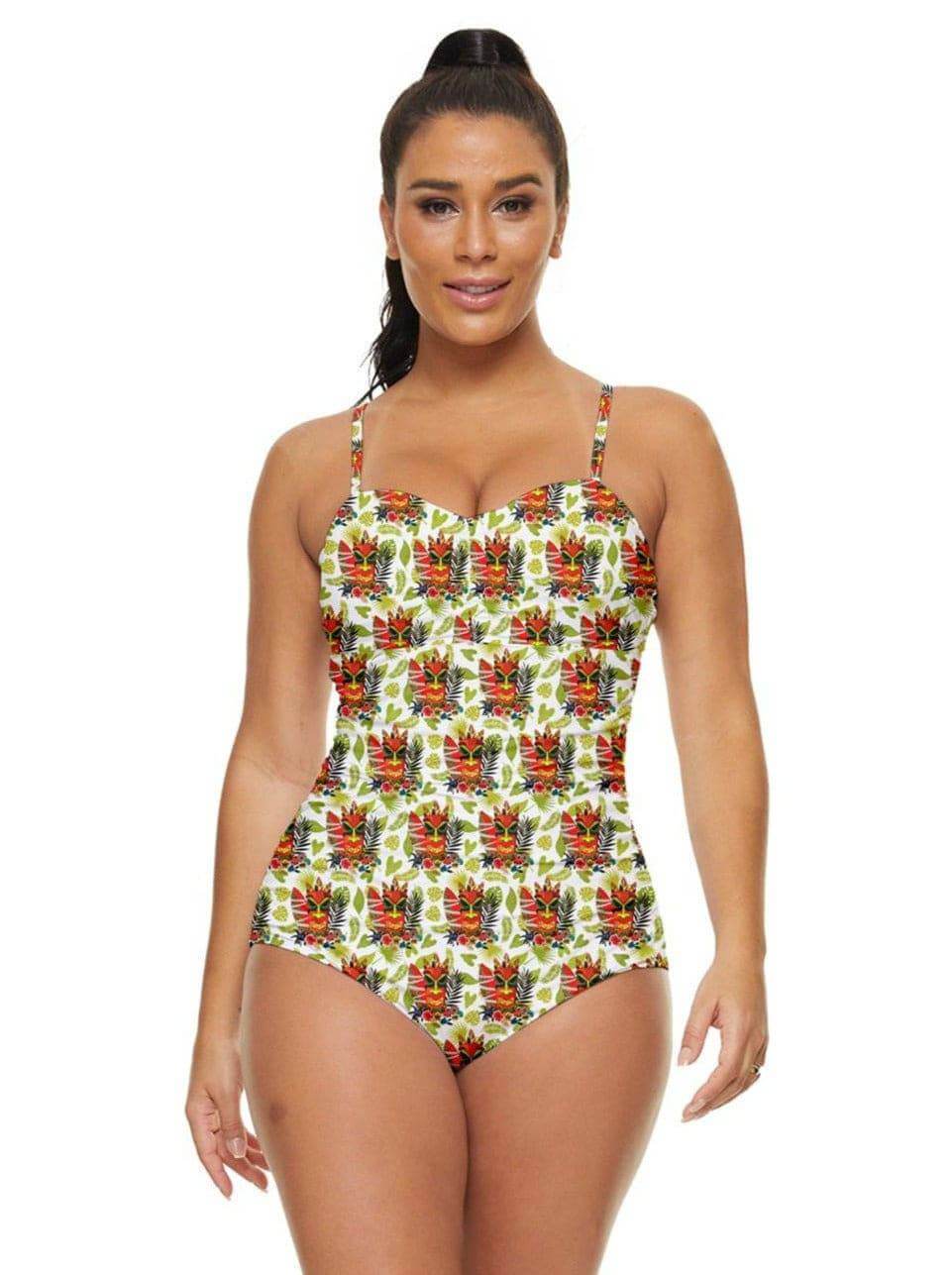 Tropical Tiki Retro Full Coverage Swimsuit