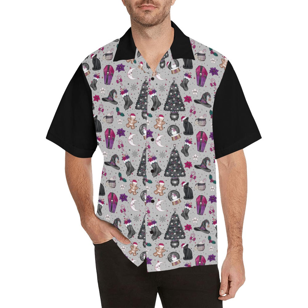 Creepy Christmas Mens Button Up