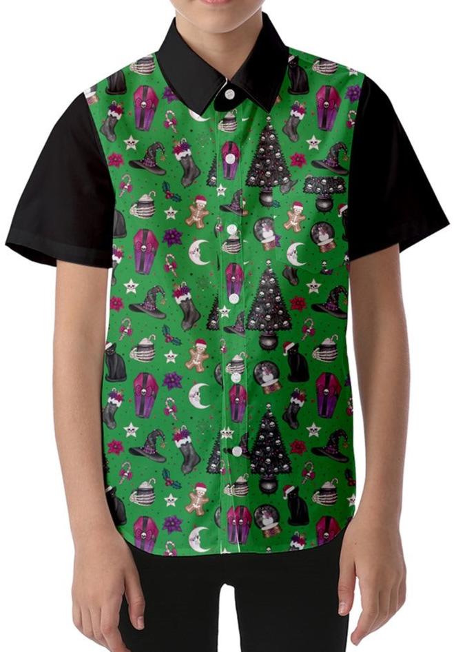 Creepy Christmas Kids' Short Sleeve Shirt - Poison Arrow Retro