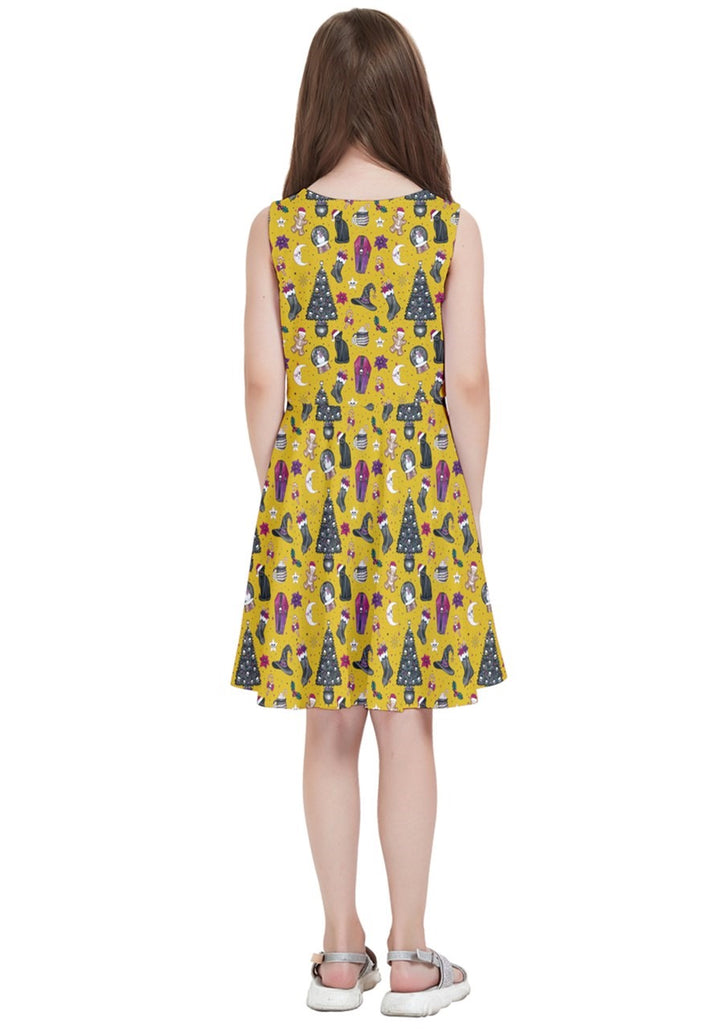 Creepy Christmas Kids' Skater Dress - Poison Arrow Retro