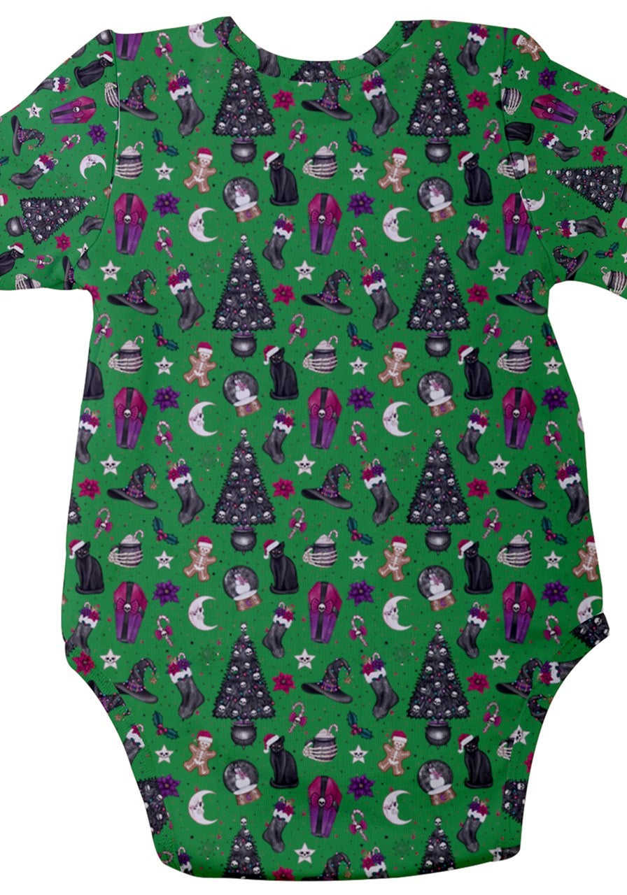 Creepy Christmas Baby Short Sleeve Bodysuit - Poison Arrow Retro