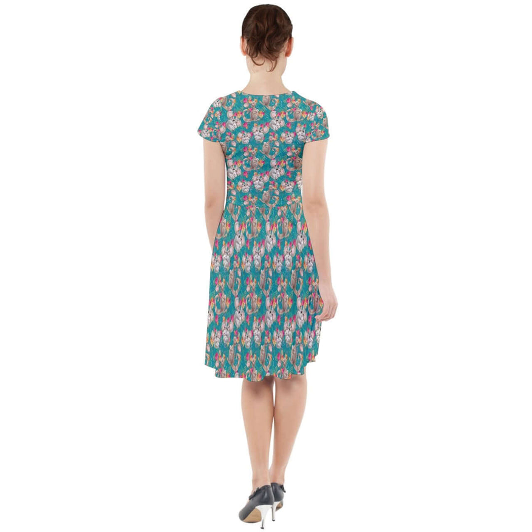 Bushland Beauties Cap Sleeve Midi Dress With Pockets