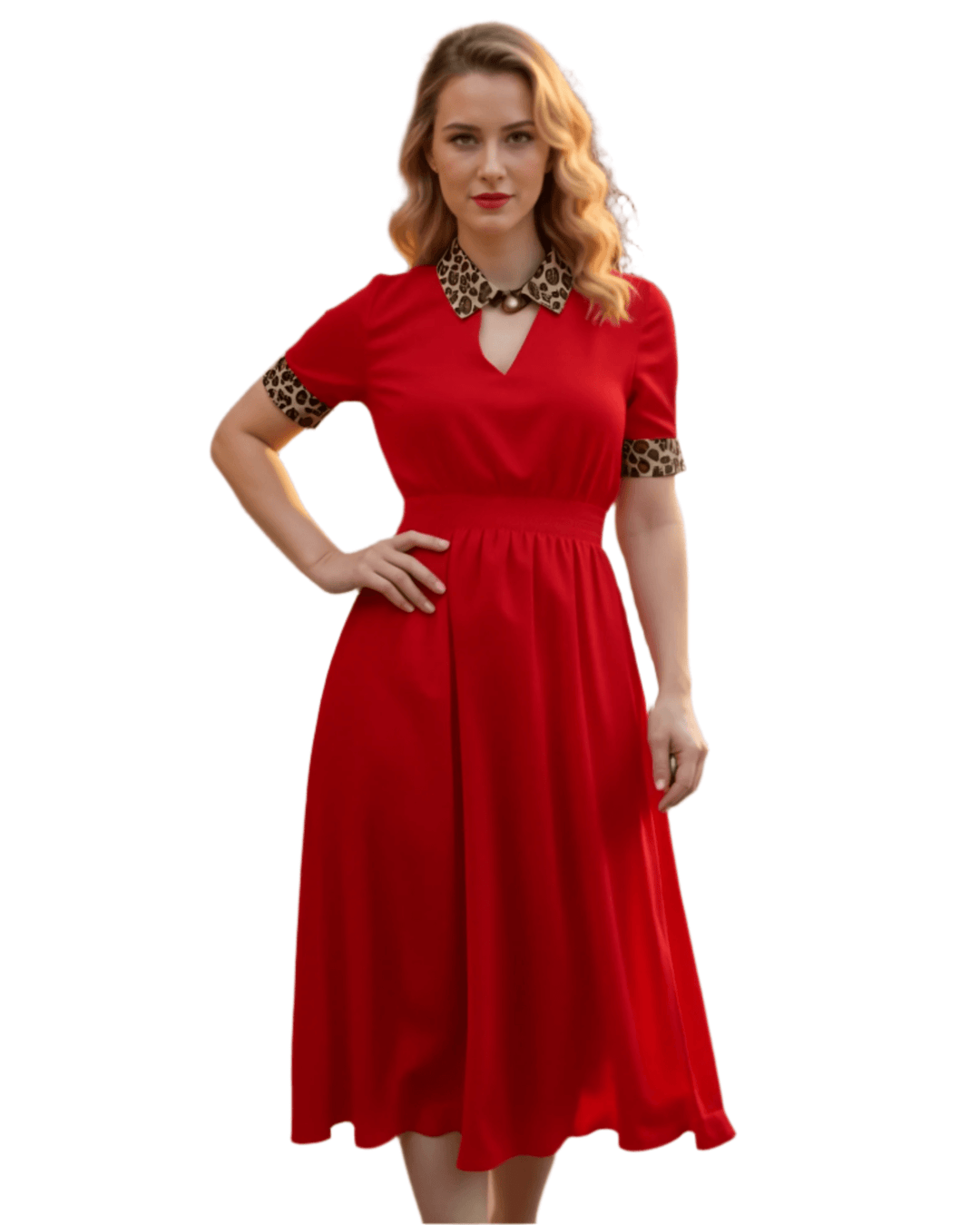 La Cheetah Ava 1940s Style Vintage Dress