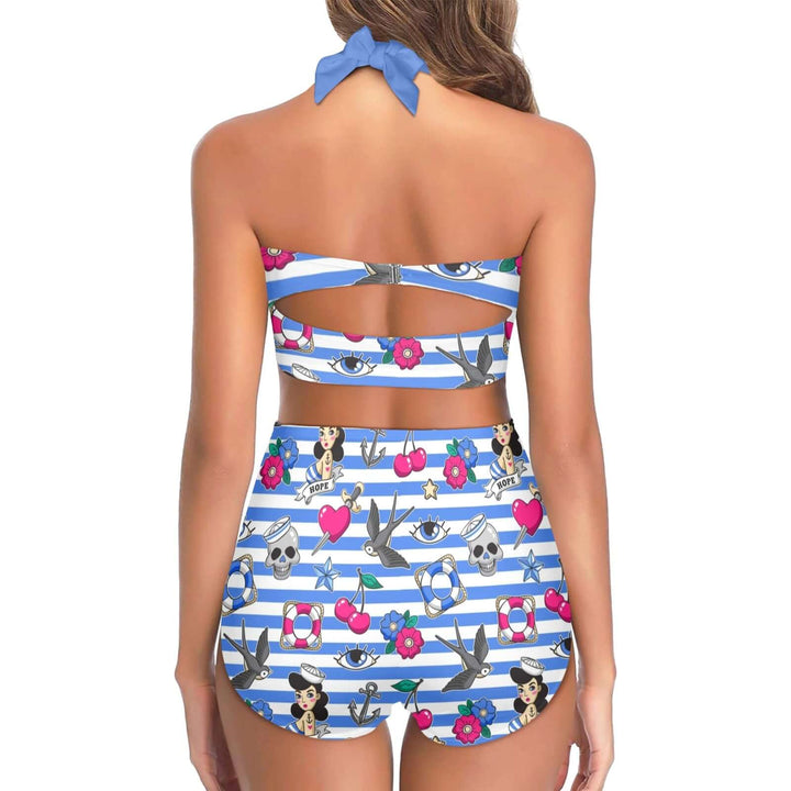 Sailor Gal Retro High Waist Bikini