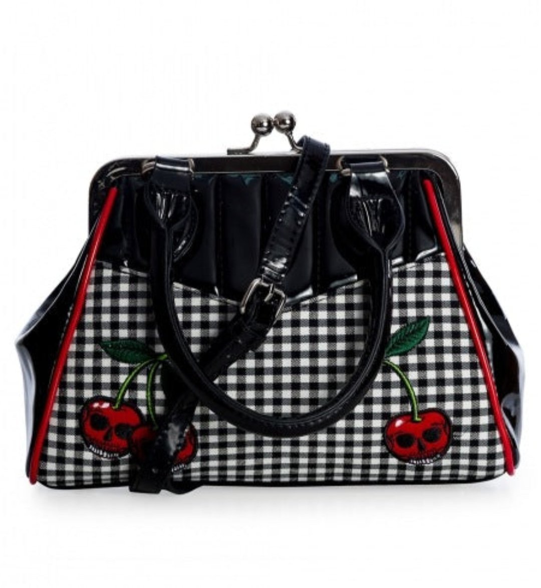 ROCKABILLY CHERRY SKULLS HANDBAG - Poison Arrow Retro