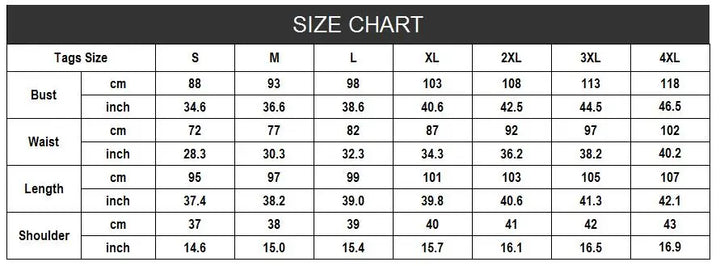 Size chart for Western Cowgirl Vintage Swing Dress showing bust, waist, length, and shoulder measurements in both cm and inches.