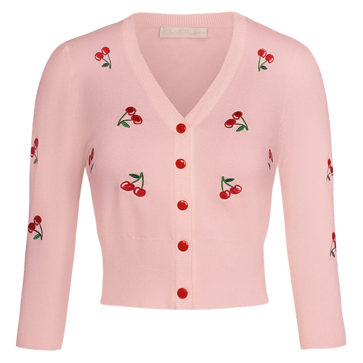 Cropped Cherry Cardigan