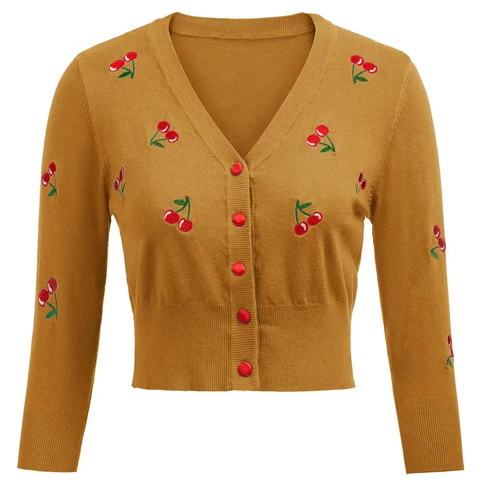 Cropped Cherry Cardigan