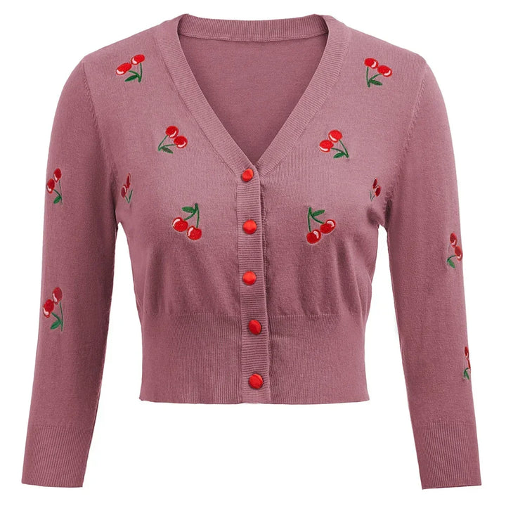 Cropped Cherry Cardigan