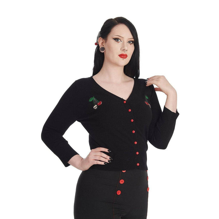 Cherry Skull Cardigan - Poison Arrow Retro