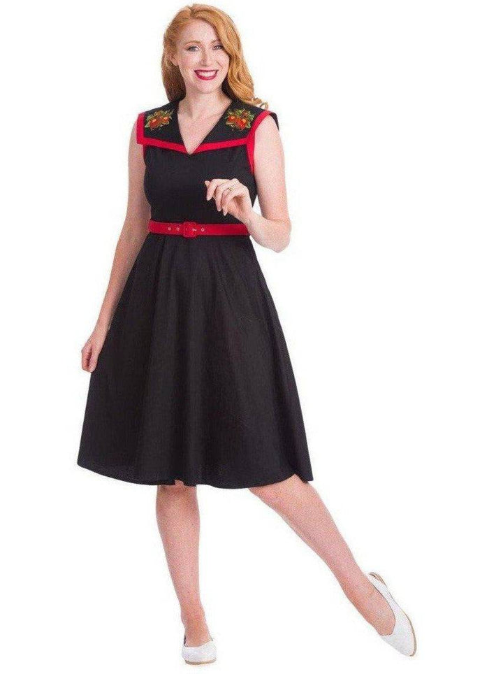 Strawberry Fields Collar Swing Dress - Poison Arrow Retro