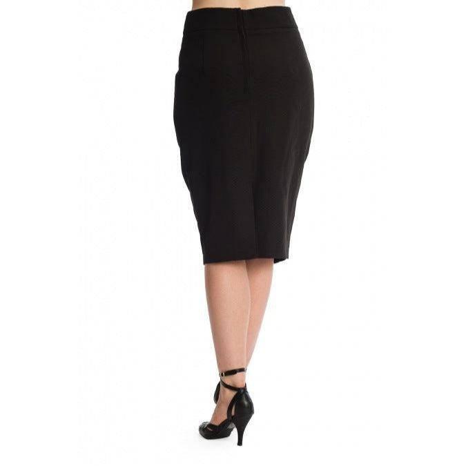 Cherry Jane Rockabilly Pencil Skirt Black - Poison Arrow Retro