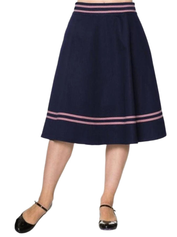 J'ADORE DENIM A-LINE SKIRT - Poison Arrow Retro