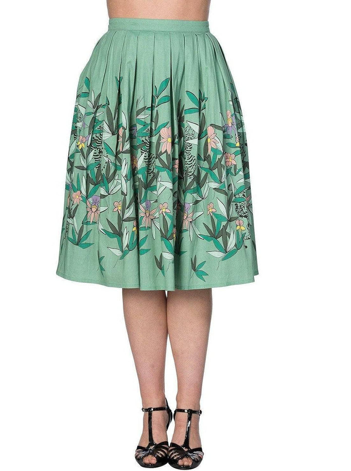 ORIENTAL TIGER FLARE SKIRT - Poison Arrow Retro