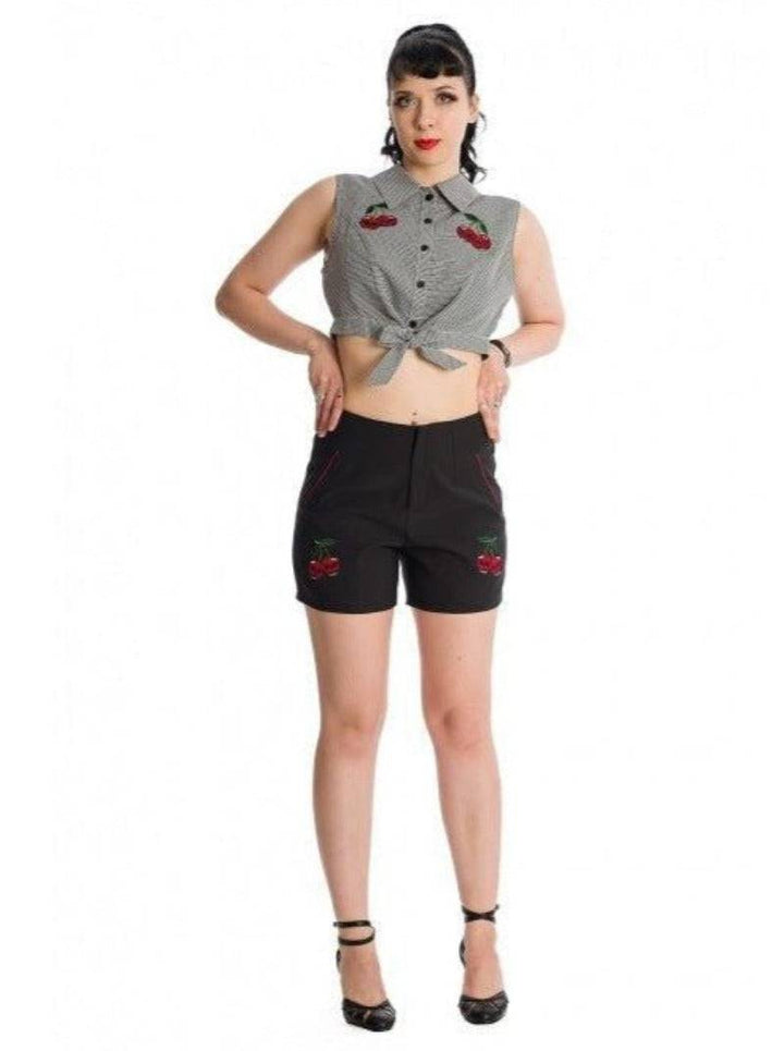 Cherry Up Tie Crop Top - Poison Arrow Retro