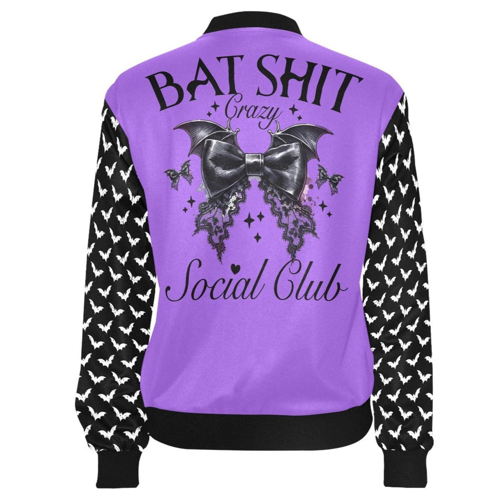Bat Shit Crazy Social Club Womens Bomber Jacket