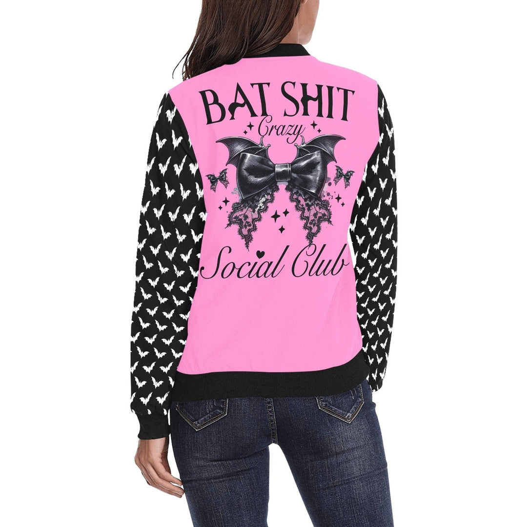 Bat Shit Crazy Social Club Womens Bomber Jacket