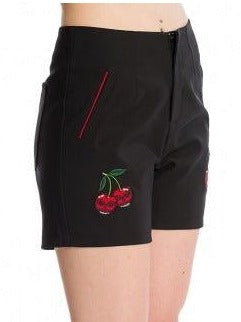 Cherry Pie Black Rockabilly Shorts