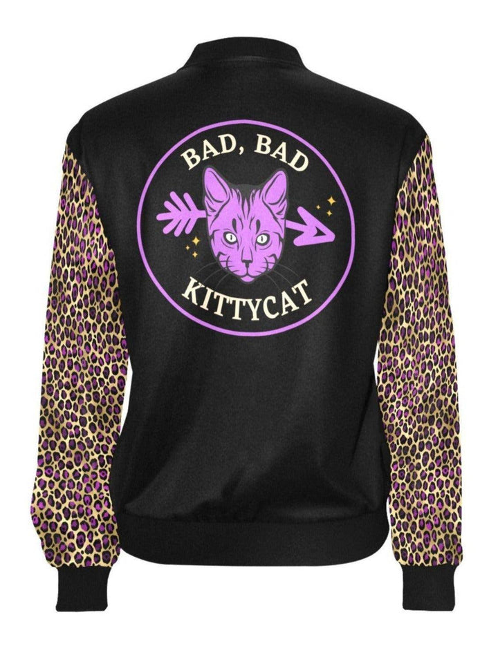 Bad Bad Kitty Cat Womens Bomber Jacket - Poison Arrow Retro