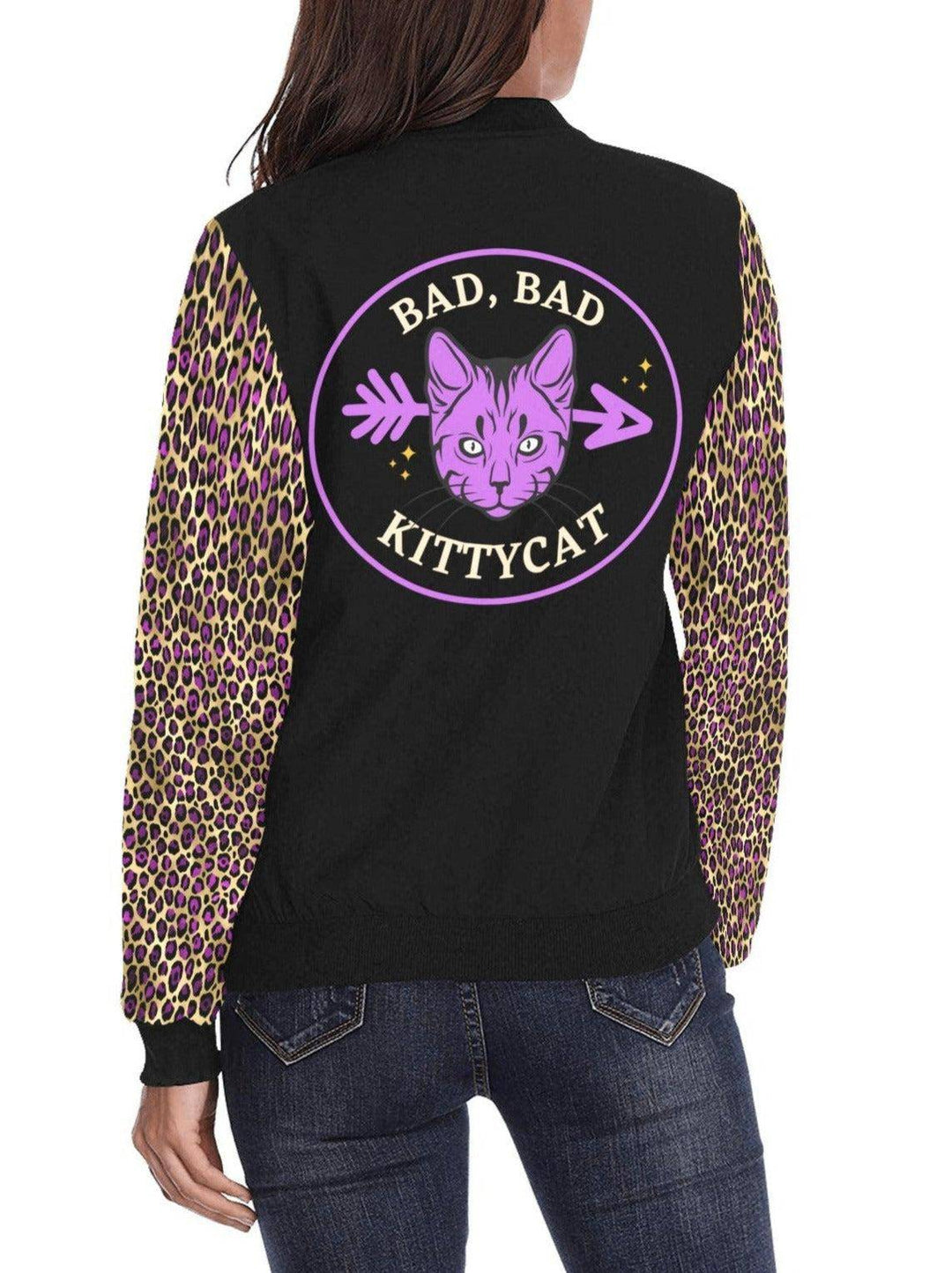 Bad Bad Kitty Cat Womens Bomber Jacket - Poison Arrow Retro