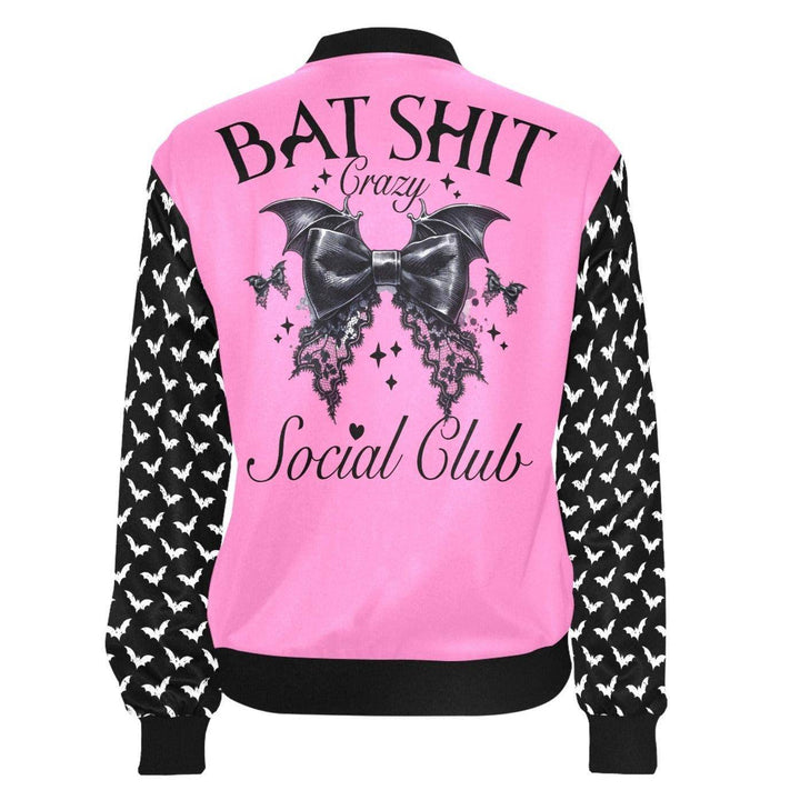 Bat Shit Crazy Social Club Womens Bomber Jacket