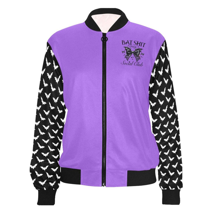 Bat Shit Crazy Social Club Womens Bomber Jacket