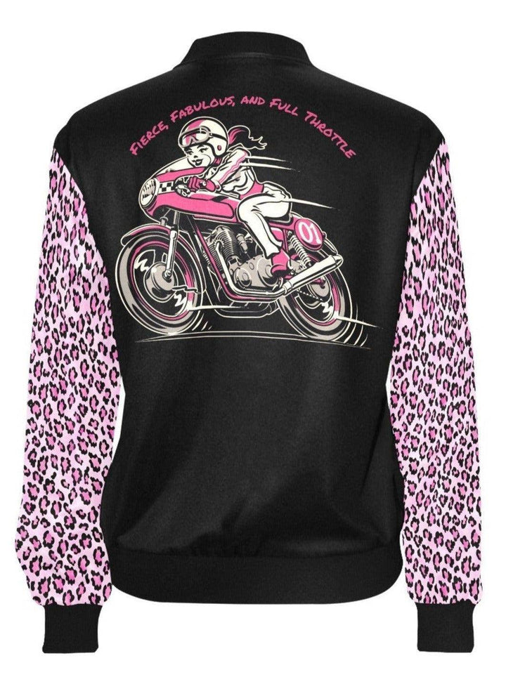 Fierce, Fabulous & Full Throttle Womens Bomber Jacket - Poison Arrow Retro