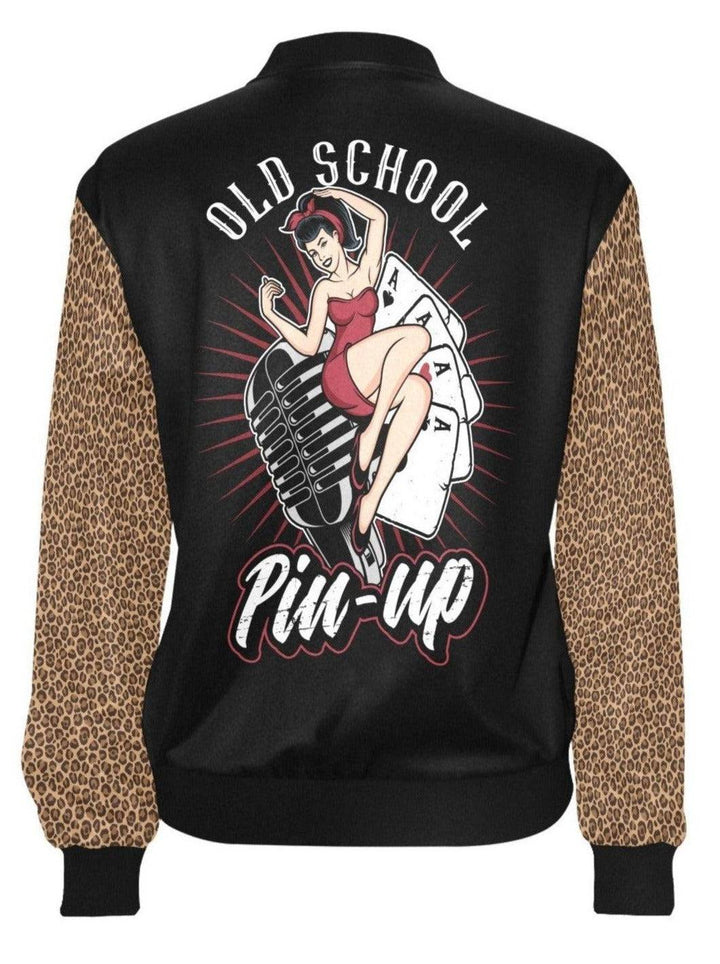 Old School Pinup Womens Bomber Jacket - Poison Arrow Retro