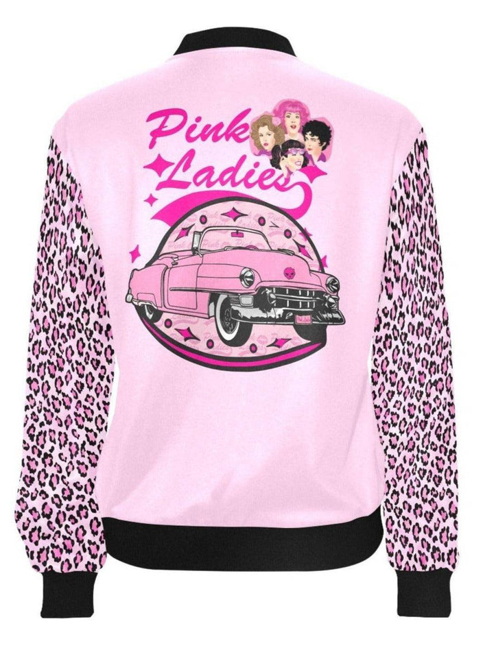 Pink Ladies Womens Bomber Jacket