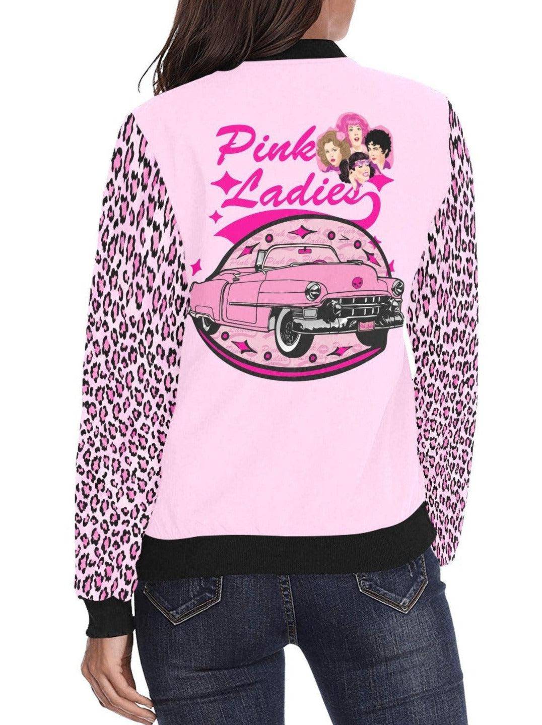 Pink Ladies Womens Bomber Jacket