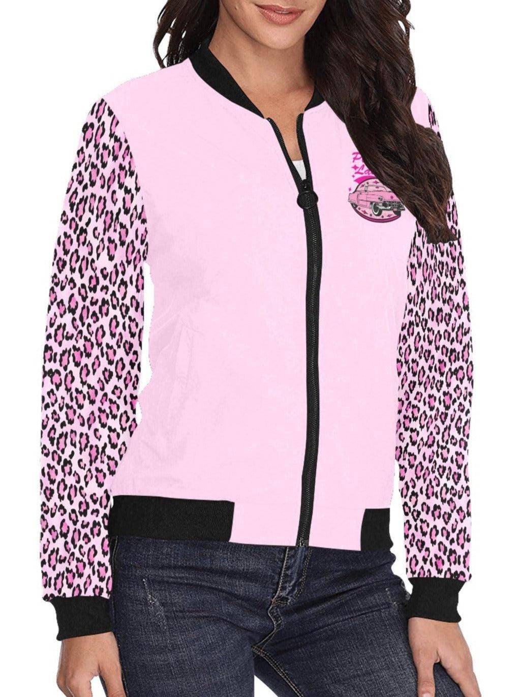 Pink Ladies Womens Bomber Jacket