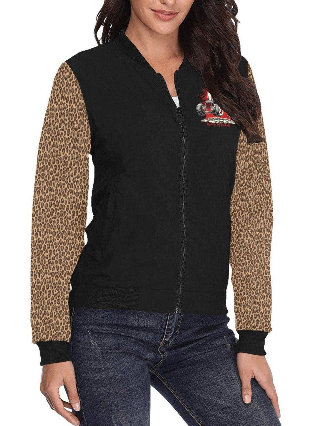 Queen of Hearts Womens Bomber Jacket