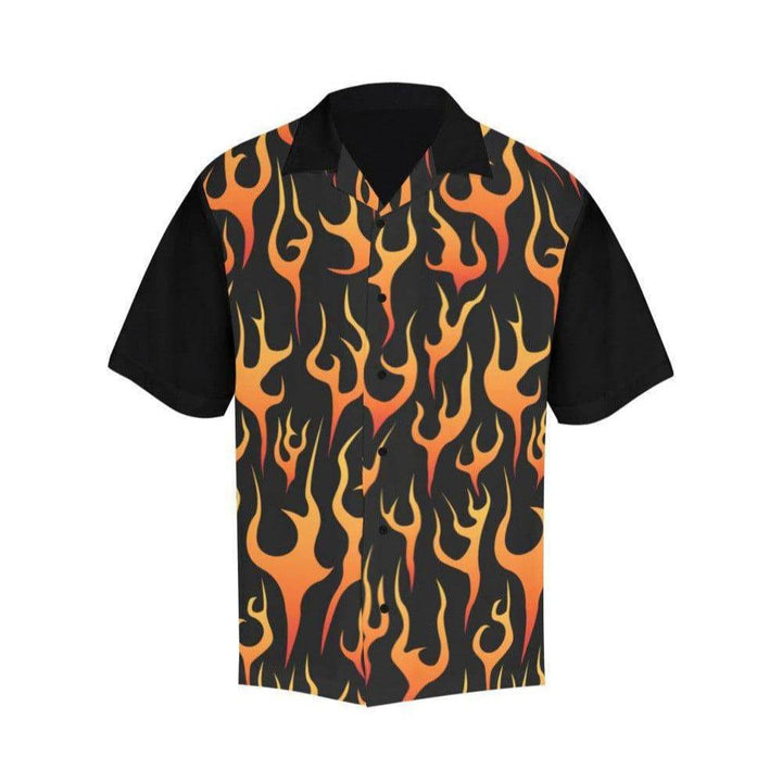 Flames Button Up Shirt - Poison Arrow Retro