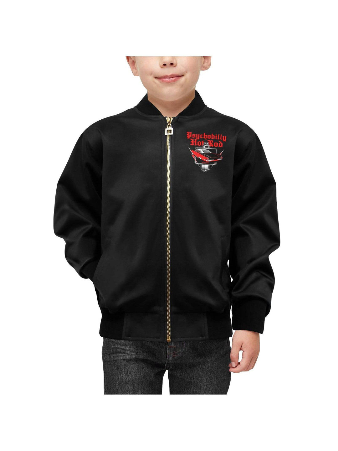 Psychobilly Hotrod Kid's Bomber Jacket With Pockets