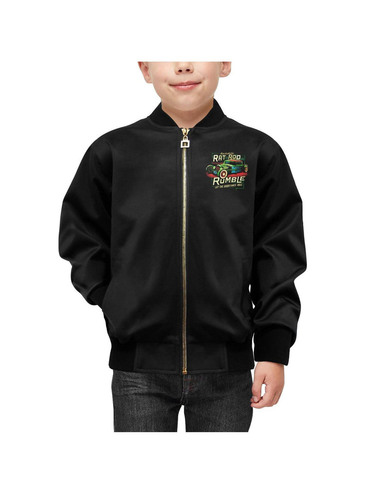 Rat Rod Rumble Kid's Bomber Jacket With Pockets - Poison Arrow Retro