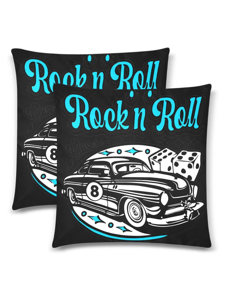 Rock n Roll Throw Pillow Cover 18"x 18" (Twin Sides) (Set of 2)