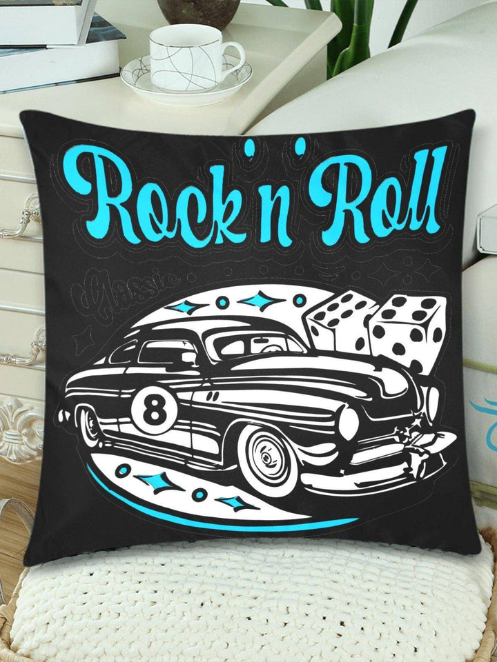 Rock n Roll Throw Pillow Cover 18"x 18" (Twin Sides) (Set of 2)