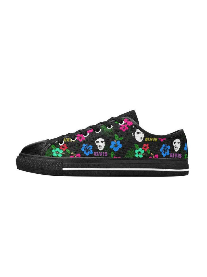 Hawaii Elvis Retro Style Mens Sneakers (Black Sole) - Poison Arrow Retro