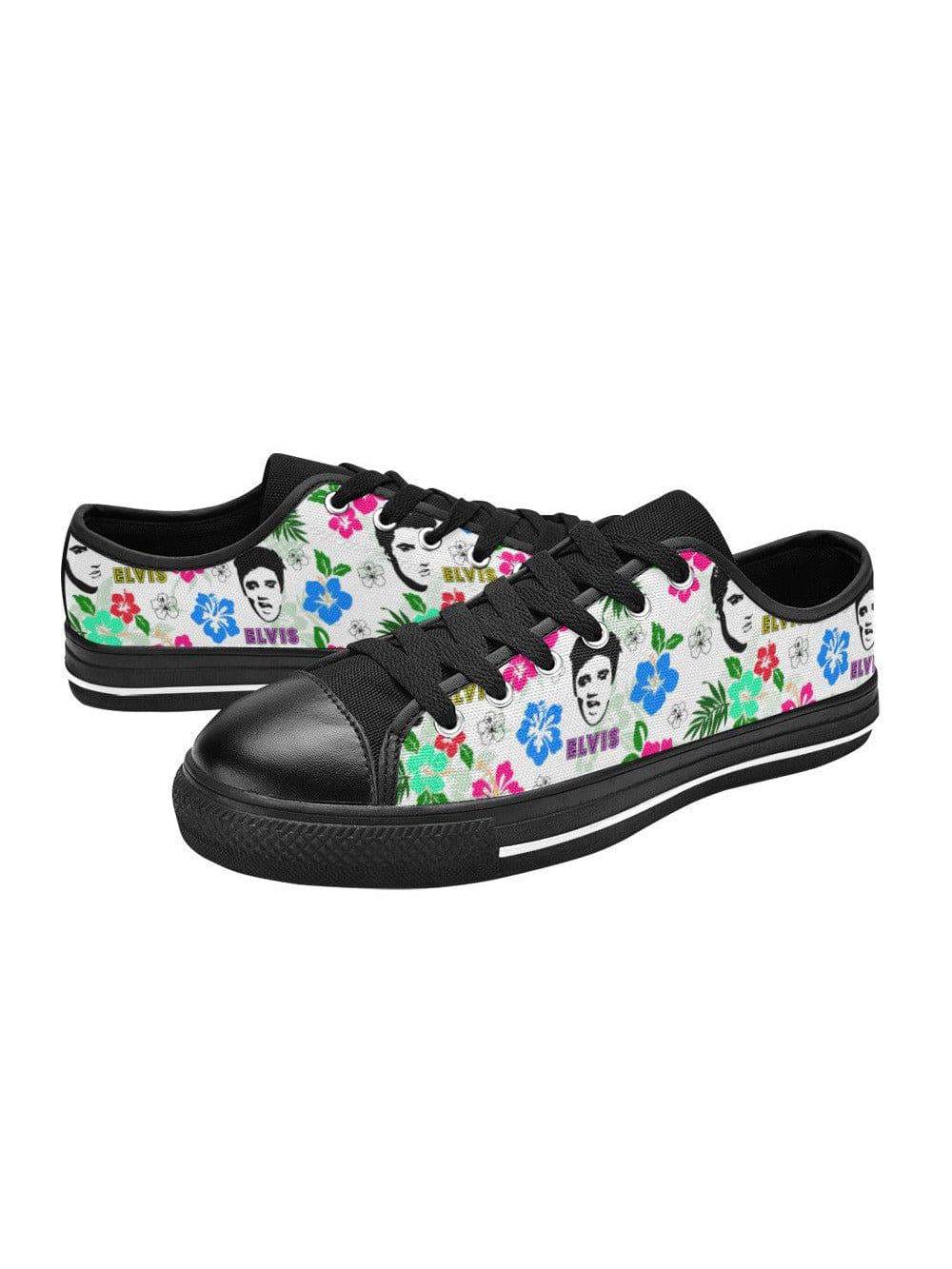 Hawaii Elvis Retro Style Womens Sneakers (Black Sole) - Poison Arrow Retro