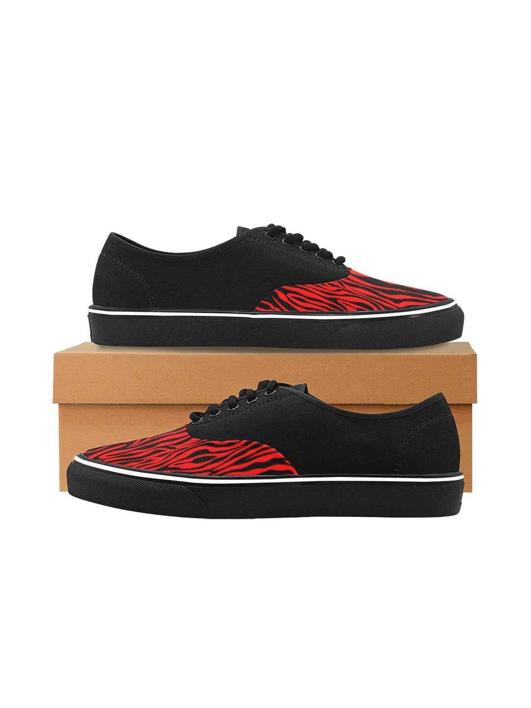 Zebra Red Men's Creeper Sneakers - Poison Arrow Retro