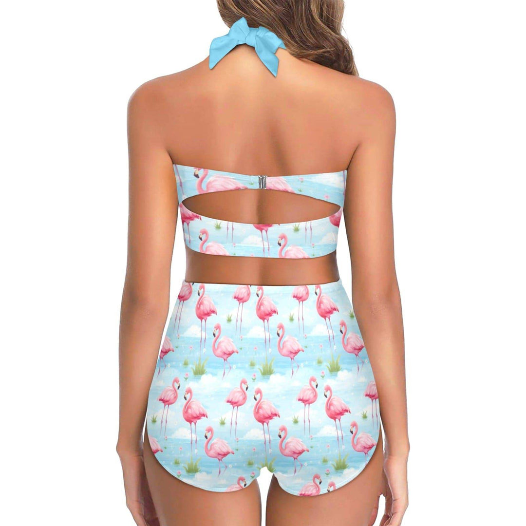 Flamingo Dreams Retro High Waist Bikini