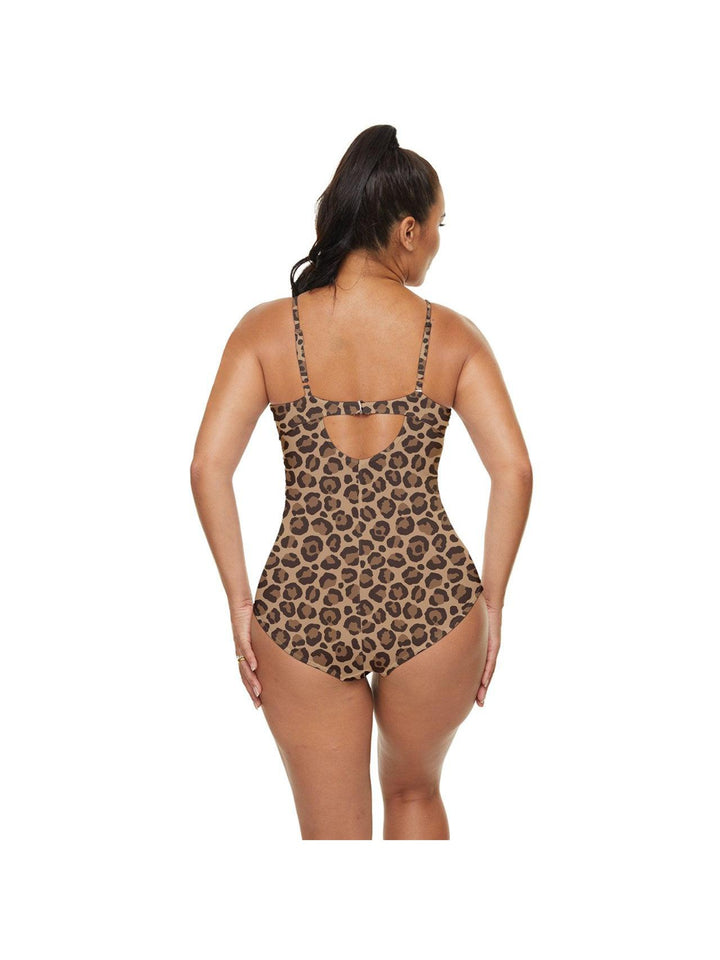 Leopard Print Retro Full Coverage Swimsuit