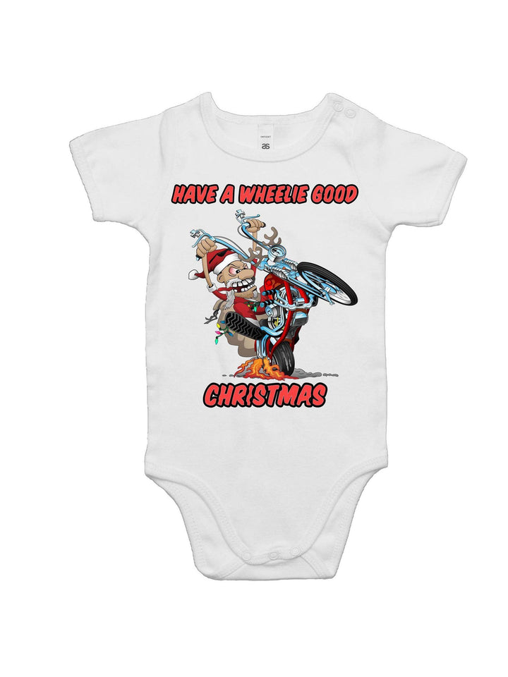 HAVE A WHEELIE GOOD CHRISTMAS - Baby Onesie Romper - Poison Arrow Retro