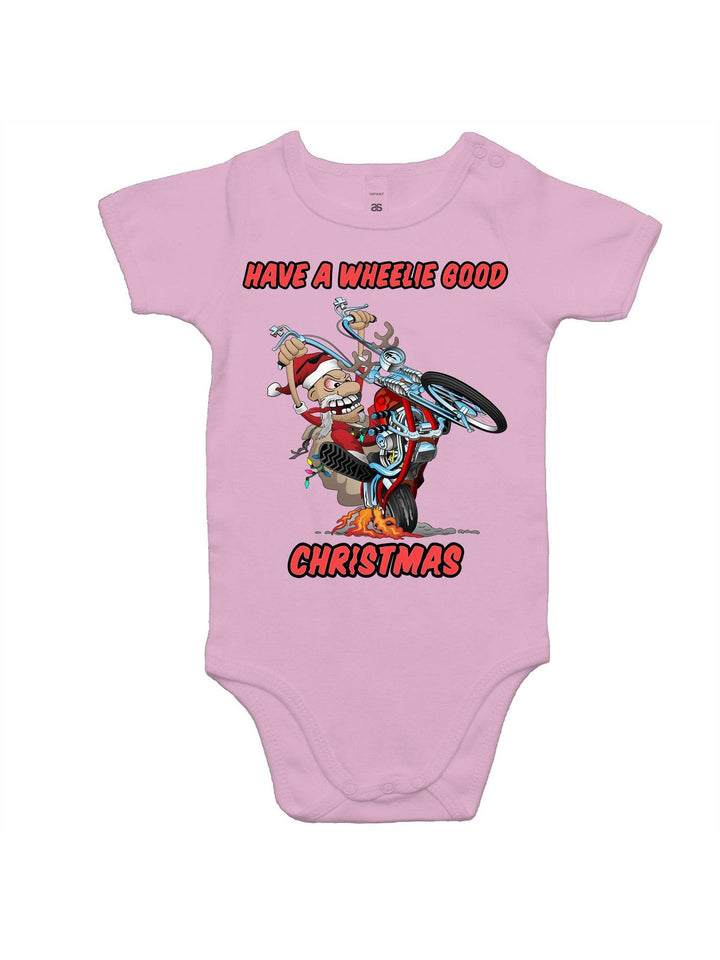 HAVE A WHEELIE GOOD CHRISTMAS - Baby Onesie Romper - Poison Arrow Retro