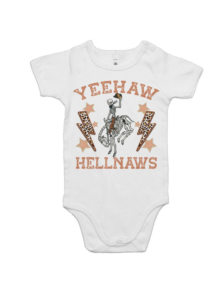 Yeehaw Hellnaws Baby Onesie Romper - Poison Arrow Retro