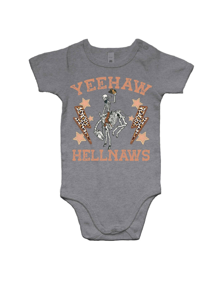 Yeehaw Hellnaws Baby Onesie Romper - Poison Arrow Retro