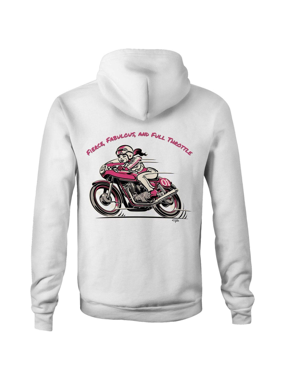 Fierce Fabulous and Full Throttle - Fleecy Womens Hoodie - Poison Arrow Retro