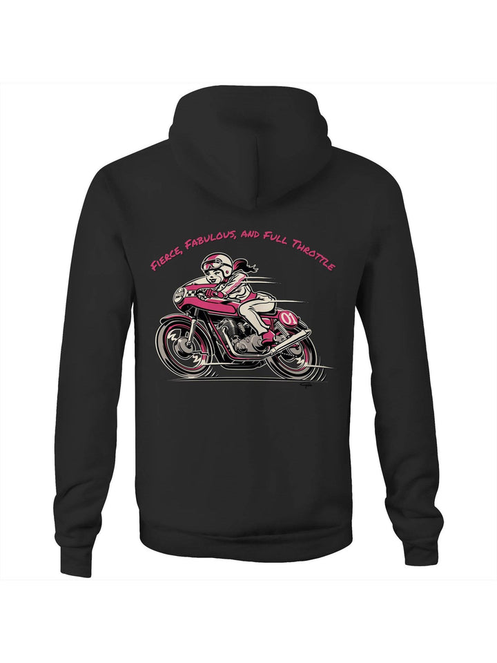 Fierce Fabulous and Full Throttle - Fleecy Womens Hoodie - Poison Arrow Retro